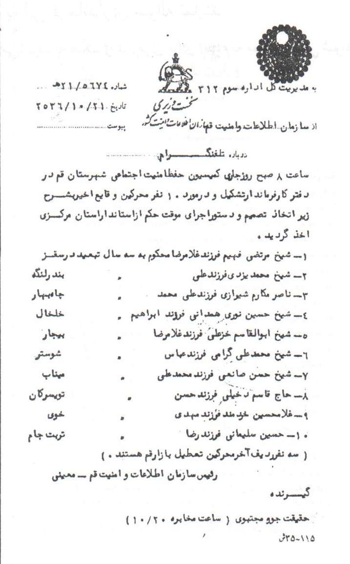 تبعید علما، روحانیون و بازاریهای قم پس از قیام 19 دی 1356